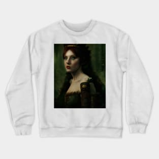 Wilda - Casual Portrait Of Green Eyes Beautiful Priness Crewneck Sweatshirt